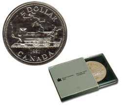 DOLLARS BRILLANTS -  100EME ANNIVERSAIRE DU CHEMIN DE FER PAN-CANADIEN -  PIÈCES DU CANADA 1981