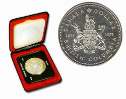 DOLLARS SPECIMENS -  LE CENTENAIRE DE LA COLOMBIE-BRITANNIQUE -  PIÈCES DU CANADA 1971 01