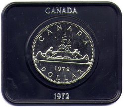 DOLLARS SPÉCIMENS EN NICKEL -  LE MOTIF VOYAGEUR -  PIÈCES DU CANADA 1972 05