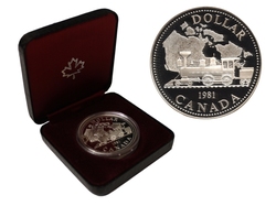 DOLLARS ÉPREUVES NUMISMATIQUES -  100E ANNIVERSAIRE DU CHEMIN DE FER PAN-CANADIEN -  PIÈCES DU CANADA 1981 11