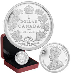 DOLLARS ÉPREUVES NUMISMATIQUES -  100EME ANNIVERSAIRE DU DOLLAR CANADIEN DE 1911 -  PIÈCES DU CANADA 2011