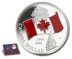 DOLLARS ÉPREUVES NUMISMATIQUES -  40E ANNIVERSAIRE DU DRAPEAU CANADIEN -  PIÈCES DU CANADA 2005