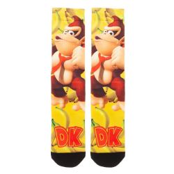 DONKEY KONG -  1 PAIRE DE BAS - DK & BANANES (8-12)