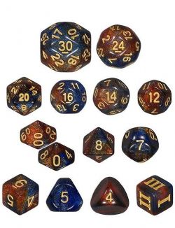 DUNGEON CRAWL CLASSICS -  14 POLYHEDRAL OPAQUE DICE SET - ELDRITCH RUIN