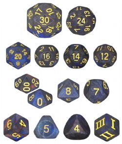 DUNGEON CRAWL CLASSICS -  ENSEMBLE DE 14 DÉS DCC JDR, OPAQUE - OBSCURITÉ FOLLE DCC RPG