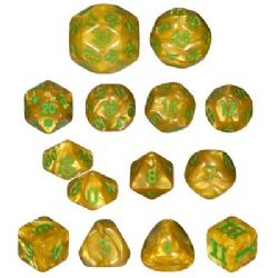 DUNGEON CRAWL CLASSICS -  ENSEMBLE DE 14 DÉS POLYEDRIQUES OPAQUE -SEZREKAN'S SANGUIVOROUS