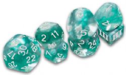 DUNGEON CRAWL CLASSICS -  ENSEMBLE DE 7 DÉS TOURBILLONNANTS DCC FUNKY AZURE THRACIEN