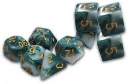 DUNGEON CRAWL CLASSICS -  ENSEMBLE DE 9 DÉS POLYEDRIQUES EN ACRYLIQUE - FUMÉE SACRIFICIELLE