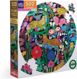 EEBOO -  JAGUARS ET PAPILLONS - ROND (500 PIÈCES) -  MONIKA FORSBERG