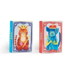 EEBOO -  JEU DE CARTES À JOUER ASSORTIS - CHAT OU CHIEN -  KATIE VERNON