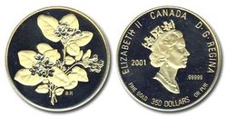 EMBLÈMES FLORAUX DU CANADA -  LA FLEUR DE MAI DE LA NOUVELLE-ÉCOSSE -  PIÈCES DU CANADA 2001 04