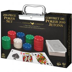 ENSEMBLE DE POKER -  COFFRET DE POKER 200 JETONS DANS MALLETTE DE TRANSPORT