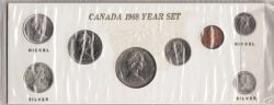 ENSEMBLES DE PIÈCES DE CIRCULATION -  ENSEMBLE DE PIÈCES DE CIRCULATION 1968 AVEC PIÈCE EN ARGENT - ÎLE RÉGULIÈRE -  PIÈCES DU CANADA 1968