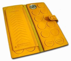 ETUI DE CUIR POUR DOLLARS NUMISMATIQUES EN ARGENT