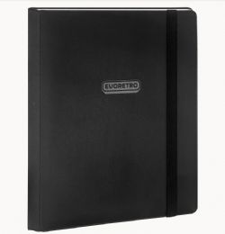 EVORETRO -  CLASSEUR À 9 POCHETTES AVEC ÉLASTIQUE - NOIR (20 PAGES)