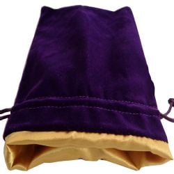 FANROLL -  POCHETTE EN VELOUR - VIOLET AVEC SATIN DORÉ (10CM X 15CM)