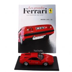 FERRARI -  308 GTB 1975 1/24 - ROUGE AVEC LIVRE -  LES GRANDES FERRARI
