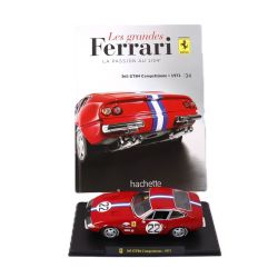 FERRARI -  365 GTB4 COMPETIZIONE 1971 1/24 - ROUGE AVEC LIVRE -  LES GRANDES FERRARI