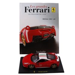 FERRARI -  458 ITALIA LAUDA 2013 1/24 - ROUGE AVEC LIVRE -  LES GRANDES FERRARI