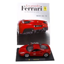 FERRARI -  488 GTB 2015 1/24 - ROUGE AVEC LIVRE -  LES GRANDES FERRARI