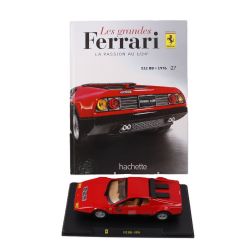 FERRARI -  512 BB 1976 1/24 - ROUGE AVEC LIVRE -  LES GRANDES FERRARI