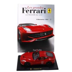 FERRARI -  F12 BERLINETTA 2012 1/24 - ROUGE AVEC LIVRE -  LES GRANDES FERRARI