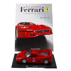 FERRARI -  F50 1995 1/24 - ROUGE AVEC LIVRE -  LES GRANDES FERRARI