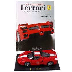 FERRARI -  FXX 2005 1/24 - ROUGE AVEC LIVRE -  LES GRANDES FERRARI