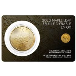 FEUILLES D'ÉRABLE -  FEUILLE D'ÉRABLE D'UNE ONCE EN OR PUR 2023 - OR PROVENANT D'UNE SEULE MINE : MINE ÉLÉONORE DE NEWMONT (QUÉBEC) -  PIÈCES DU CANADA 2023 02