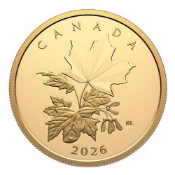 FEUILLES D'ÉRABLE -  FEUILLES D'ÉRABLE À MULTIPLES FACETTES EN OR -  PIÈCES DU CANADA 2026