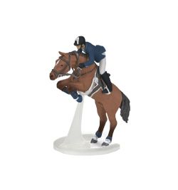 FIGURINE PAPO -  CHEVAL DE SAUT D'OBSTACLES ET SON CAVALIER (15 CM) -  HORSES, FOALS AND PONIES 51562