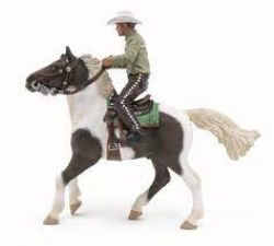 FIGURINE PAPO -  CHEVAL WESTERN ET SON CAVALIER (13 CM) -  HORSES, FOALS AND PONIES 51573