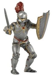 FIGURINE PAPO -  CHEVALIER EN ARMURE - ROUGE (9CM) -  MEDIEVAL AND FANTASY 39244