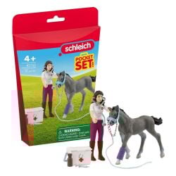 FIGURINE SCHLEICH -  MS.KRAMER AVEC POULAIN -  HORSE CLUB 42752