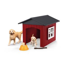 FIGURINE SCHLEICH -  NICHE AVEC CHIENS -  FARM WORLD 42722