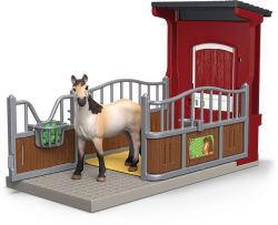 FIGURINE SCHLEICH -  PONYBOX AVEC JUMENT MUSTANG -  FARM WORLD 42724