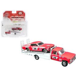 FORD -  F350 W/1969 MUSTANG WITH FORD F-350 RAMP TRUCK- ÉCHELLE 1:64
