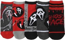 FRISSONS -  5 PAIRES DE BAS COURTS DE GHOST FACE -  CINÉMA D'HORREUR