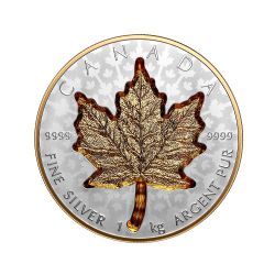 FÉA ULTRA-INCUSE (KILO) -  FEUILLE D'ÉRABLE EN ARGENT (FÉA) ULTRA-INCUSE DE 1 KILO -  PIÈCES DU CANADA 2024 02