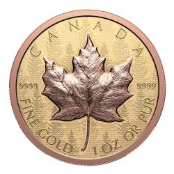 FÉO À TRÈS HAUT RELIEF -  FEUILLE D'ÉRABLE EN OR (FÉO) DE 1 OZ À TRÈS HAUT RELIEF -  PIÈCES DU CANADA 2025 04
