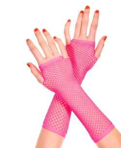 GANTS -  GANTS SANS DOIGT EN RÉSILLE - ROSE (ADULTE - TAILLE UNIQUE)