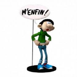 GASTON LAGAFFE -  FIGURINE DE GASTON AVEC BULLE M'ENFIN ! (24 CM)