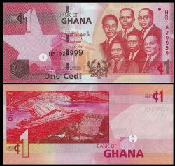 GHANA -  1 CEDI 2015 (UNC) 37F