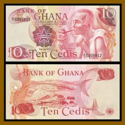 GHANA -  10 CEDIS 1977 (UNC) 16E