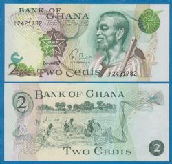 GHANA -  2 CEDIS 1977 (UNC) 14C