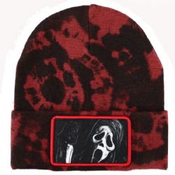 GHOSTFACE -  TUQUE MOTIF ROUGE TE NOIR AVEC APPLIQUÉ -  CINÉMA D'HORREUR
