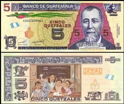 GUATEMALA -  5 QUETZALES 2022 (UNC) 122AF