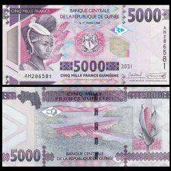 GUINÉE -  5000 FRANCS 2021 (UNC)