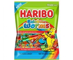 HARIBO -  JUJUBES EN FORME DE VERS ARC-EN-CIEL (142G)