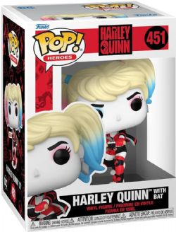 HARLEY QUINN -  FIGURINE POP! EN VINYLE DE HARLEY QUINN AVEC BAT (10 CM) 451
